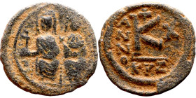 Justin II and Sophia (565-578) Half Follis Obverse: DN IVSTINVS PP AVG Justin and Sophia on thrones Reverse: Large K between ANNO and regnal year

 ...