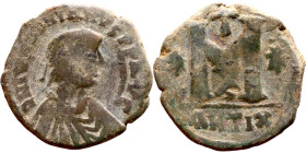 Justinian I (527-565) Follis. Obverse: D N IVSTINIANVS PP AVG, diademed, draped, and cuirassed bust right Reverse: Large M, mintmark

 31mm 15.09g