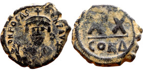 Phocas .(602-610). Half Follis. Obverse: Bust of Phocas Reverse: Large XX, cross above

 22mm 5.97g