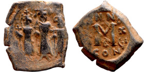 Heraclius, Martina and Heraclius Constantine (610-641) Follis Obverse: From left, Martina, Heraclius, heraclius Constantine Reverse: Large M, ANNO,
...