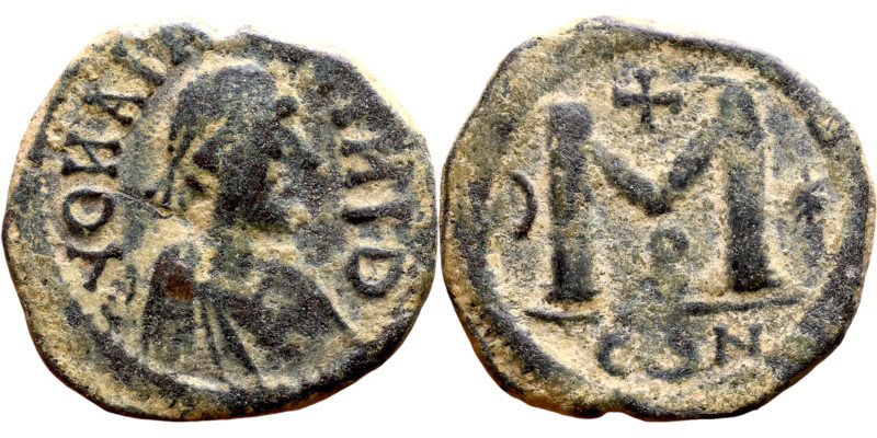 Imitation of VI century Follis. Obv: Bust of Emperor. Reverse: Large M

 30mm ...