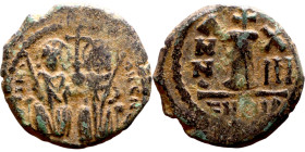 Justin II and Sophia (565-578) Decanummium. Obverse: DN IVSTINVS PP AVG Justin and Sophia on thrones Reverse: Large I between ANNO and regnal year abo...