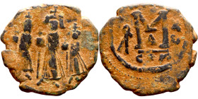 Heraclius, Martina and Heraclius Constantine (610-641) Follis Obverse: From left, Martina, Heraclius, heraclius Constantine Reverse: Large M, ANNO,
...