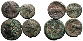 Sicily, Syracuse, Various Rulers Æ 4 x Various Denominations