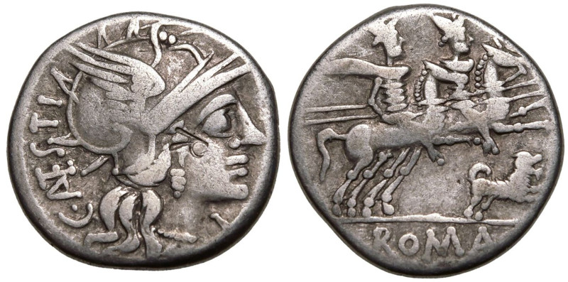 ROMAN REPUBLIC & IMPERATORIAL. C. Antestius. 
Silver Denarius, 146 BC. Rome. 
...