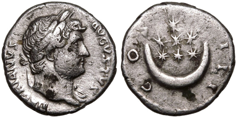 ROMAN EMPIRE. Hadrian. 
Silver Denarius, AD 126-127. Rome. 
Obv: HADRIANVS AVG...