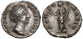 Diva Faustina I (wife of Antoninus Pius) AR Denarius