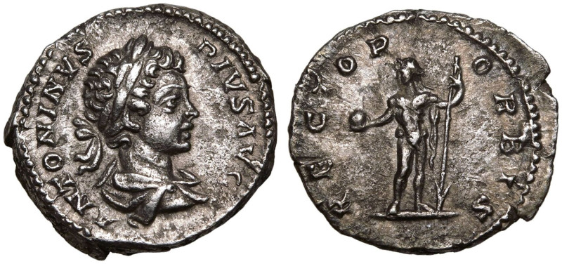 ROMAN EMPIRE. Caracalla. 
Silver Denarius, AD 201-206. Rome. 
Obv: ANTONINVS P...