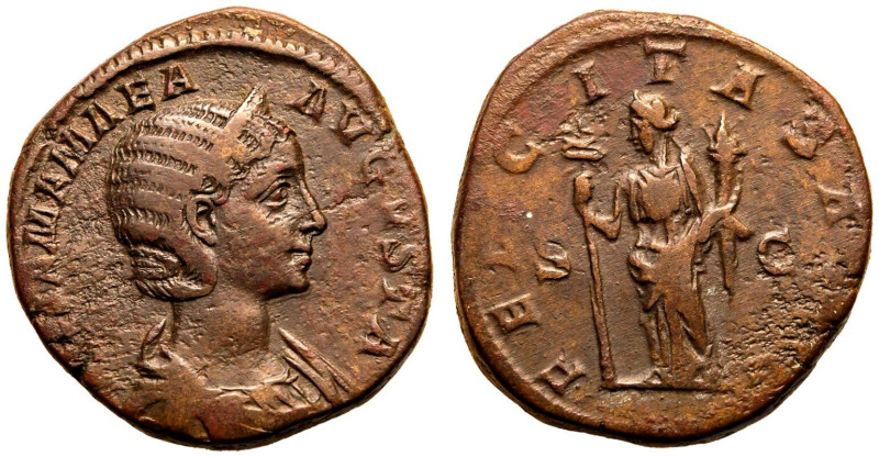 ROMAN EMPIRE. Julia Mamaea (mother of Severus Alexander). 
Bronze Sestertius, A...