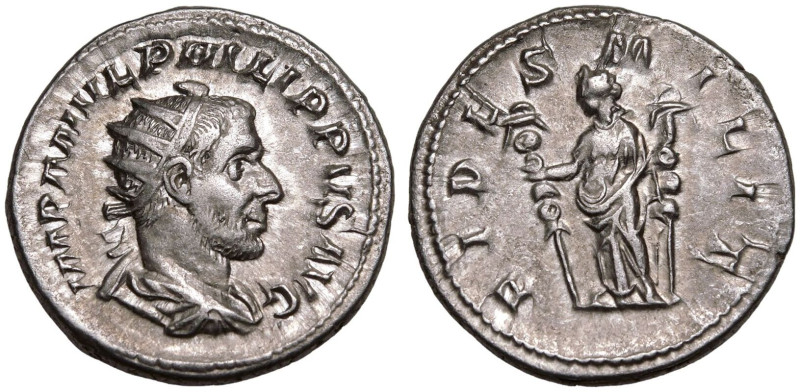 ROMAN EMPIRE. Philip I. 
Silver Antoninianus, AD 244-247. Rome. 
Obv: IMP M IV...