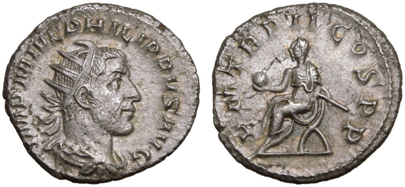 ROMAN EMPIRE. Philip I. 
Silver Antoninianus, AD 245. Rome. 
Obv: IMP M IVL PH...
