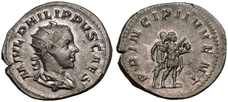 ROMAN EMPIRE. Philip II (Caesar). 
Silver Antoninianus, AD 244-246. Rome. 
Obv...