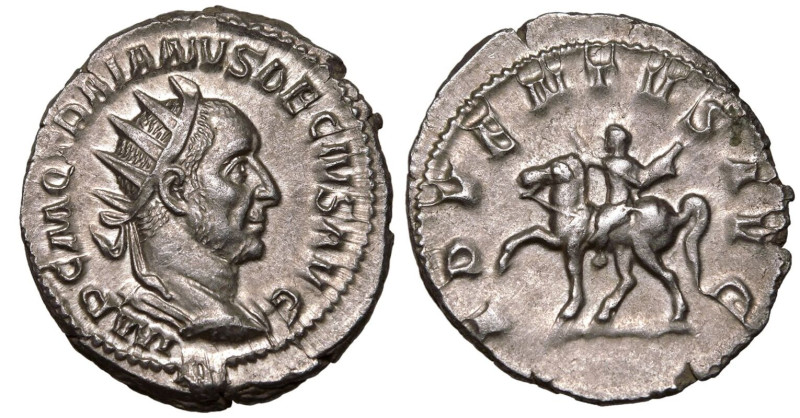ROMAN EMPIRE. Trajan Decius. 
Silver Antoninianus, AD 249-251. Rome. 
Obv: IMP...