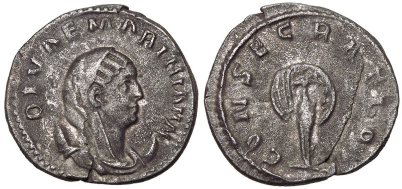 ROMAN EMPIRE. Diva Mariniana (wife of Valerian I). 
Silver Antoninianus, AD 254...