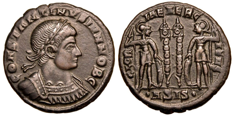 ROMAN EMPIRE. Constantine II (Caesar). 
Billon Nummus, AD 334-335. Siscia. 
Ob...