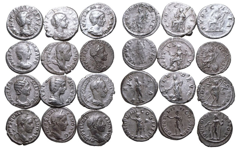 ROMAN EMPIRE. Various Emperors/Empresses. 
Silver 12 x Denarii, 3rd century AD....