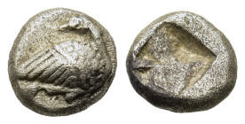 Macedon, Eion, c. 480-470 BC. AR Diobol (8,7mm, 1.1g). Goose standing right, head left. R/ Rough incuse square. HGC 3, 519.
