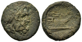 Macedon, Thessalonica, c. 200-100 BC. Æ (23mm., 11,75g). Laureate head of Zeus r. R/ Prow r. HGC 3.1, 718.
