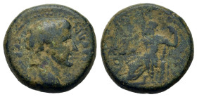 Tiberius (14-37). Phrygia, Synnada. Æ (17.9mm,5.4g). Crassus, magistrate. Bare head r. R/ Zeus seated l., holding Nike and sceptre. RPC I, 3183. Fine