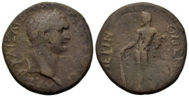Domitian (81-96). Macedon, Perinthus. Æ (31,2mm, 19.3g). Laureate head r. R/ Herakles standing l., lion skin on l., arm, r. hand resting on club. RPC ...