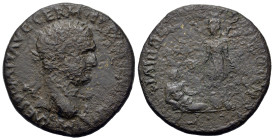 Domitian (81-96). Thrace, Philippopolis. Æ (33mm, 20.5g). Laureate head r. R/ Female figure wearing polos standing left, holding patera and corn-ears ...