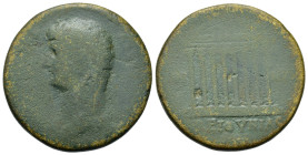 Hadrian (117-138). Bithynia, Koinon of Bithynia. Æ (34mm, 23g). Laureate head r. R/ Octastyle temple. SNG Copenhagen 327.