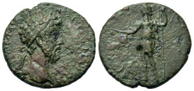 Lucius Verus (161-169). Uncertain mint. Laureate head r. R/ Genius(?) standing l., holding sceptre.