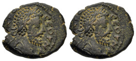 Septimius Severus (193-211). Mesopotamia, Edessa. Æ (19mm, 4.50g). Laureate head r. R/ Bust of Abgar r. wearing tiara. BMC 14ff. Near VF