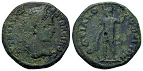 Caracalla (198-217). Thrace, Hadrianopolis. Æ (26,3mm, 11.3g). Laureate head r. R/ Ares standing l. Varbanov, GIC II. Rare.