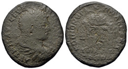 Caracalla (198-217). Thrace, Philippopolis. Æ (34,3mm, 18.6g). Radiate, draped and cuirassed bust r. R/ Prize crown, containing two palm fronds, set u...