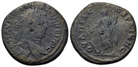 Caracalla (198-217). Thrace, Serdica. Æ (30mm, 18.42 g, 7h). Laureate head r. R/ Tyche or Fortuna standing facing, head turned right, holding rudder s...