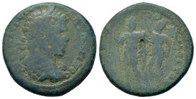 Caracalla (198-217). Uncertain mint in Thrace(?). Æ (27,6mm, 12g). Laureate, draped, and cuirassed bust r. R/ Emperor standing left, holding thunderbo...