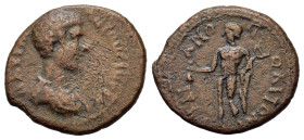 Diadumenian (Caesar, 217-218). Moesia Inferior, Marcianopolis. Diadumenian. AE Assarion (19,3mm, 3.5g). Bare head of Diadumenian r. R/ Hermes standing...