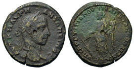 Elagabalus (218-222). Moesia Inferior, Marcianopolis. Æ (24,8mm, 8.6g). Laureate bust r. R/ Fortuna holding rudder and cornucopiae. AMNG I -; BMC Thra...