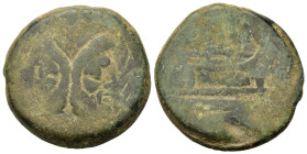 Anonymous. Uncertain mint. After 211 BC. Æ As (32,8mm, 30.9g). Laureate head of bearded Janus; I (mark of value) above. R/ Prow of galley right; I (ma...