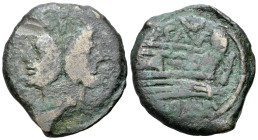 L. Saufeius, Rome, 152 BC. Æ As (33mm, 17.45g). Laureate head of Janus. R/ Prow of galley r.; crescent above, I before. Crawford 204/2; RBW 875. Fine ...
