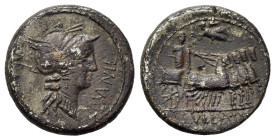 L. Sulla and L. Manlius Torquatus. Military mint moving with Sulla, 82 BC. AR Denarius (117,7mm, 3.6g). Helmeted head of Roma right, wearing single dr...