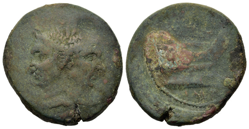 The Pompeians. Sextus Pompey (42-38 BC). Æ As (29,9mm, 20.5g). Uncertain Sicilia...