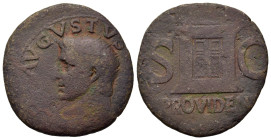 Divus Augustus (died 14). Æ As (26,6mm, 8.8g). Rome. Radiate head l. R/ Altar enclosure with double panelled door; in field, S - C; in ex. PROVIDENT. ...