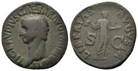 Claudius (41-54). Æ As (28,5mm, 8.4g). Bare head l. R/ Libertas standing right, holding pileus. RIC 113.