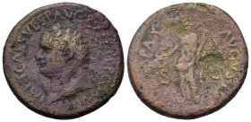 Titus (79-81). Æ Sestertius (34mm, 24g). Rome, AD 80-81. Laureate head l. R/ Pax standing left, holding olive branch and cornucopia. RIC II 155.