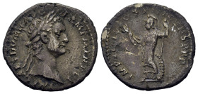 Domitian (81-96). AR Denarius (20,4mm, 2.8g). Laureate head of Domitian to r. R/Minerva standing l., holding thunderbolt in her r. hand and spear with...