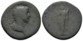 Trajan (98-117). Æ Dupondius (27,5mm, 10.6g). Rome, AD 114-117. Radiate bust r. R/ Draped far shoulder. R/ Felicitas(?) standing left, holding caduceu...