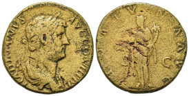 Hadrian (117-138). Æ Sestertius (30,3mm, 23g). Rome, 134-138. Laureate and draped bust r., seen from behind. R/ Fortuna standing l., holding patera an...