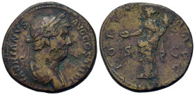 Hadrian (117-138). Æ Sestertius (32,2mm, 21.4g). Rome, AD 137-138. Laureate, draped bust r. R/ Fortuna standing facing, head left, patera in outstretc...