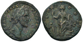 Antoninus Pius (138-161). Æ Sestertius (30,2mm, 24g). Rome, AD 157-158. Laureate head right. R/ Annona standing right, left foot on prow, holding rudd...