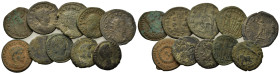 Lot of 10 Roman Imperial Æ coins, to be catalog. Lot sold as is, no return.