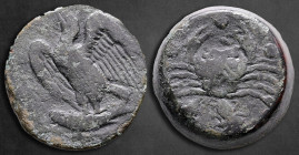 Sicily. Akragas circa 425-410 BC. Hemilitron Æ