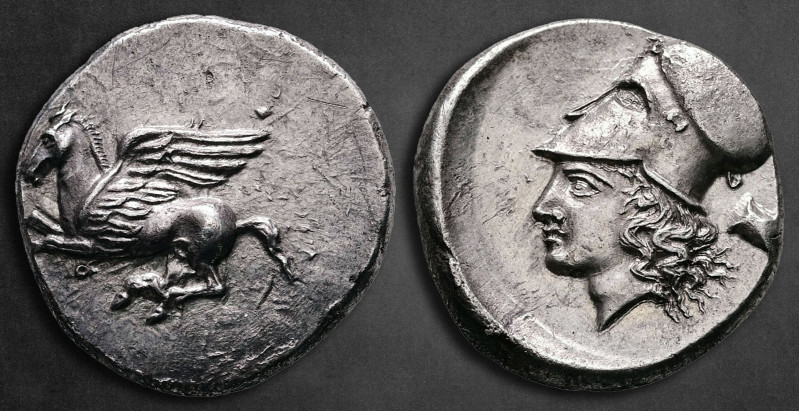 Corinthia. Corinth circa 400-375 BC. 
Stater AR

21 mm, 8,61 g

Pegasos fly...