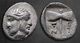 Troas. Tenedos  circa 450-387 BC. Hemidrachm AR